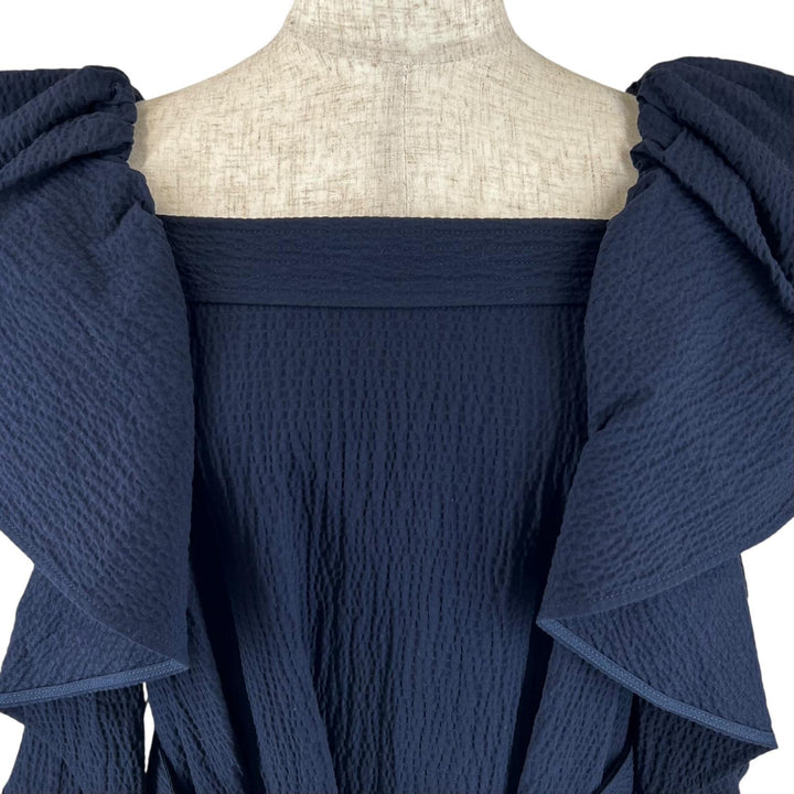 極美品▲ADEAM アディアム 2023年製 43689 VACATION DRESS ロング ワンピース ドレス ネイビー XS 正規品 レディース 定価143000円