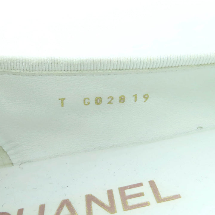 美品◇CHANEL シャネル G02819 ココマーク スパンコール付 リボンデザイン ツイード フラットパンプス マルチ 36 イタリア製 レディース