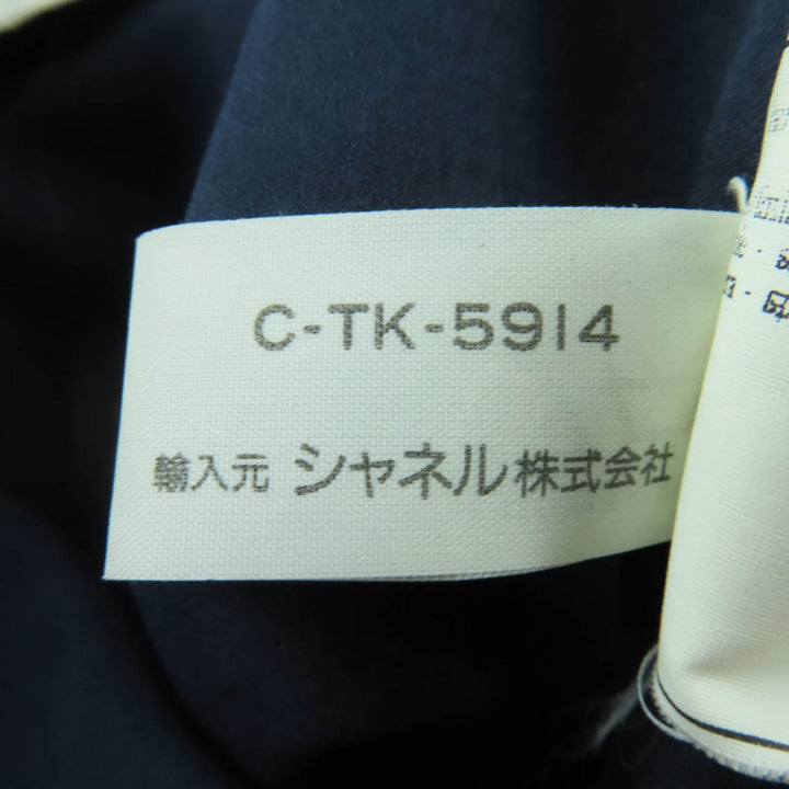 美品☆CHANEL シャネル 96P P06371V02954 ウール ココマークボタン ノースリーブ ワンピース ネイビー 38 フランス製 正規品 レディース