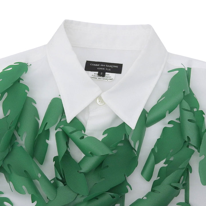 未使用品▲COMME des GARCONS HOMME PLUS コムデギャルソンオムプリュス 24SS PM-B008 リーフデザイン ロング長袖シャツ S 日本製 正規品
