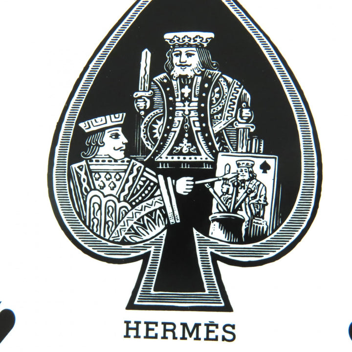 極美品◇HERMES エルメス カードケース ファセット ブリッジ Hティサージュ ラッカーウッド ブルー/グラン/フォン トランプ 定価189200円