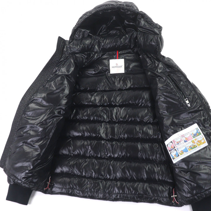 極美品▼MONCLER モンクレール 22AW CORYDALE コリデール ロゴワッペン付 フーデッド WZIPUP ダウンジャケット ブラック 2 正規品 メンズ