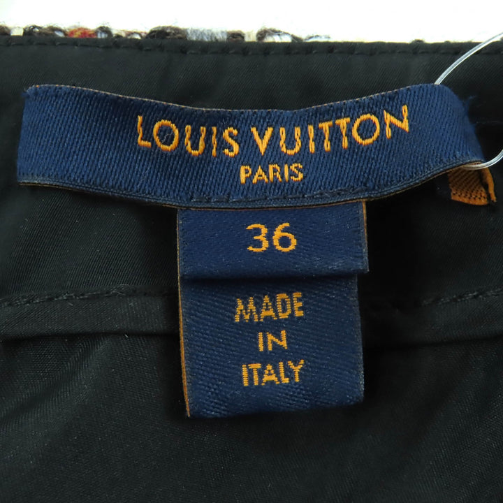 極美品◇LOUIS VUITTON ルイヴィトン FNDR50 ウール モヘア混 モノグラム ツイード ドレス ワンピース 36 ハンガー・ガーメント付 正規品