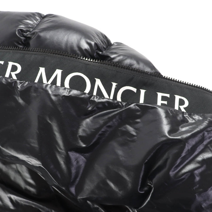 極美品★MONCLER モンクレール 22-23AW H20931A00022 CLAIR ラバーロゴワッペン付 ZIP UP ダウンジャケット 黒 2 正規品 レディース
