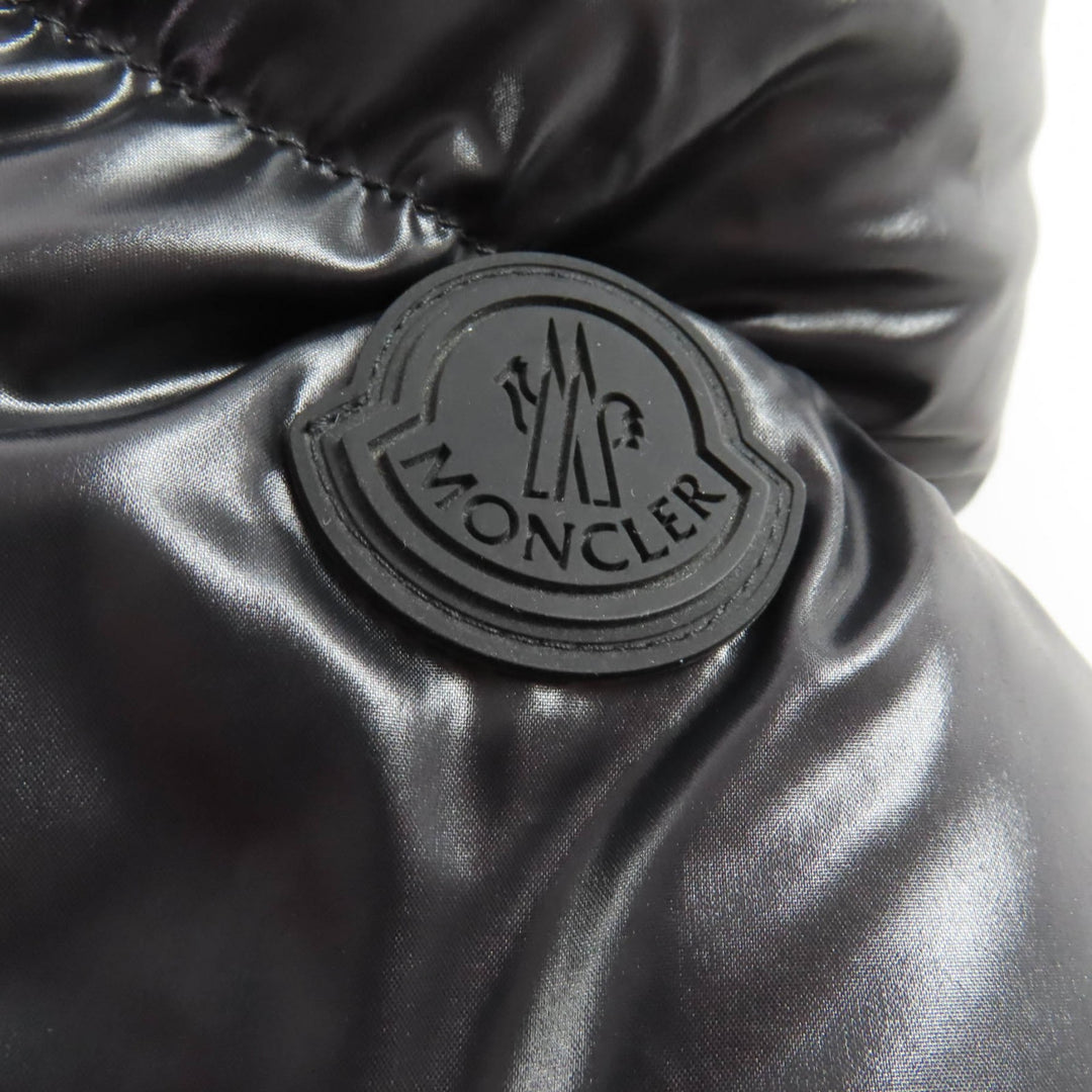 極美品★MONCLER モンクレール 22-23AW H20931A00022 CLAIR ラバーロゴワッペン付 ZIP UP ダウンジャケット 黒 2 正規品 レディース