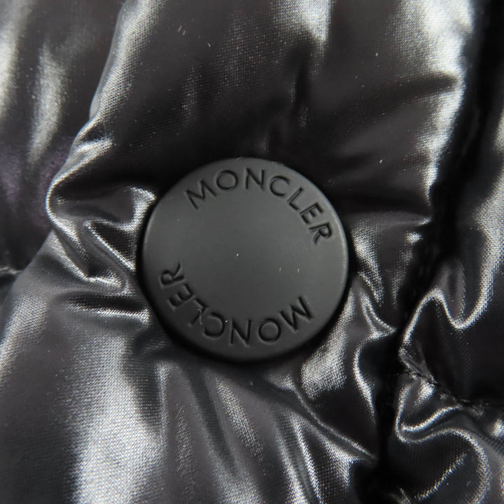極美品★MONCLER モンクレール 22-23AW H20931A00022 CLAIR ラバーロゴワッペン付 ZIP UP ダウンジャケット 黒 2 正規品 レディース