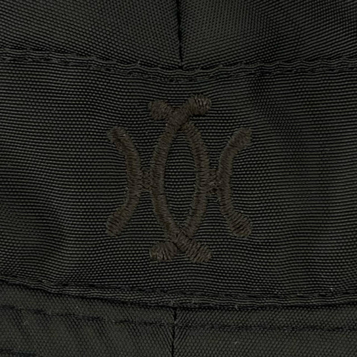 美品▲MOTSCH HERMES モッチ エルメス Hリフト刺繍 ナイロン バケットハット 帽子 ダークブラウン 56 メンズ