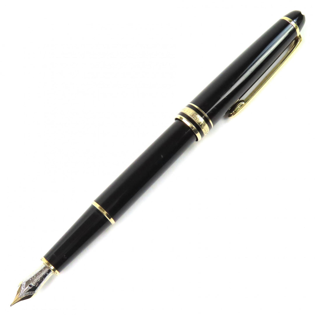 良品△MONTBLANC モンブラン マイスターシュテュック クラシック ペン先14K Fニブ ホワイトスター 万年筆 ブラック ゴールド 西ドイツ製