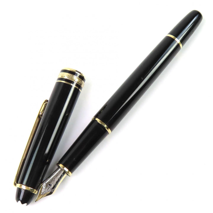 良品△MONTBLANC モンブラン マイスターシュテュック クラシック ペン先14K Fニブ ホワイトスター 万年筆 ブラック ゴールド 西ドイツ製