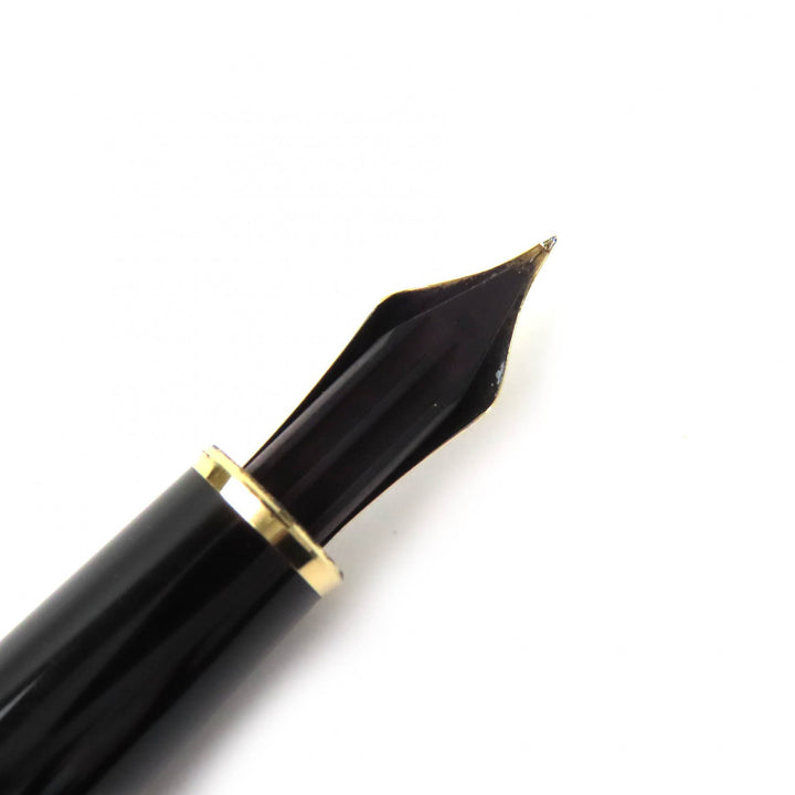 良品△MONTBLANC モンブラン マイスターシュテュック クラシック ペン先14K Fニブ ホワイトスター 万年筆 ブラック ゴールド 西ドイツ製