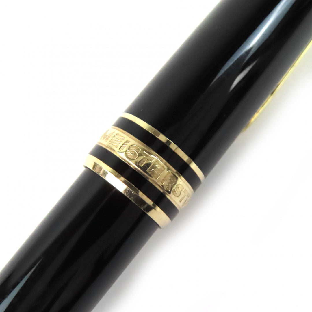 良品△MONTBLANC モンブラン マイスターシュテュック クラシック ペン先14K Fニブ ホワイトスター 万年筆 ブラック ゴールド 西ドイツ製
