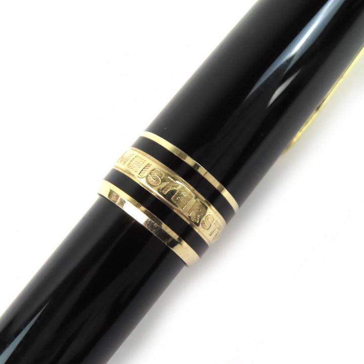 良品△MONTBLANC モンブラン マイスターシュテュック クラシック ペン先14K Fニブ ホワイトスター 万年筆 ブラック ゴールド 西ドイツ製