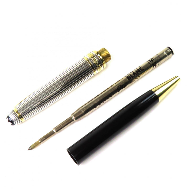 美品△MONTBLANC モンブラン マイスターシュテュック クラシック ソリテール ドゥエ バーメイル AG925 ツイスト式 ボールペン 筆記確認済