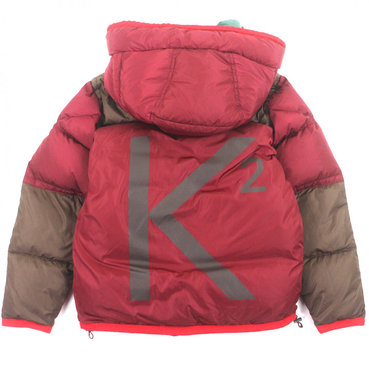 美品▼MONCLER モンクレール 2017年製 EMPIRE ロゴワッペン付き フーデッド ダブルジップアップ ダウンジャケット レッド 1 メンズ