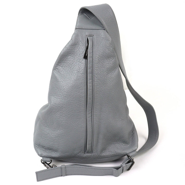 美品△discord Yohji Yamamoto ディスコード ヨウジヤマモト オールレザー ワンショルダーバッグ ボディバッグ グレー メンズ オススメ