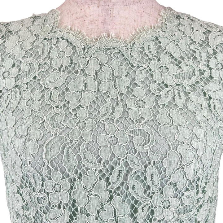 美品▲DOLCE&amp;GABBANA ドルチェ＆ガッバーナ 総レース 花柄 半袖 ワンピース ドレス ライムグリーン 36 イタリア製 正規品 レディース