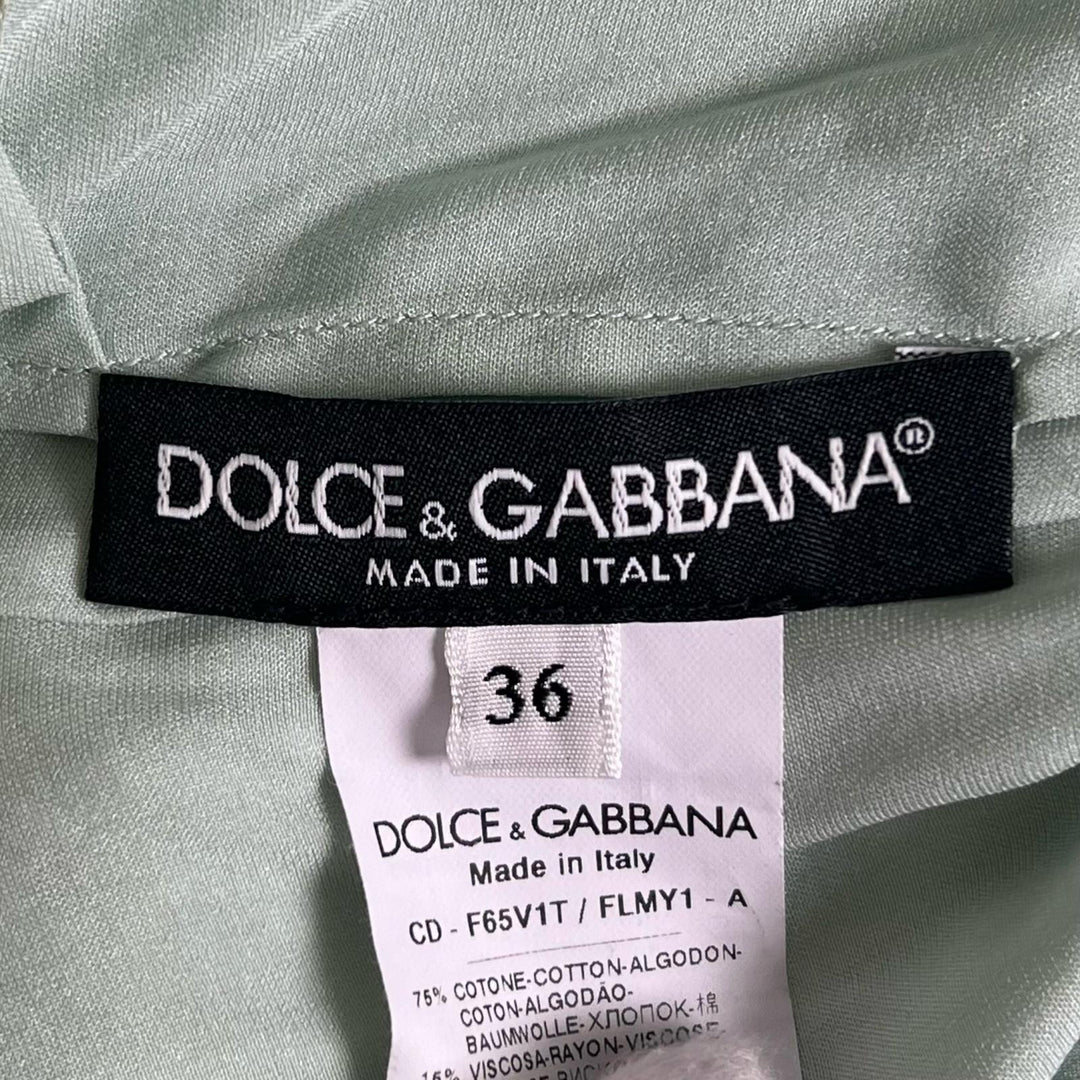 美品▲DOLCE&amp;GABBANA ドルチェ＆ガッバーナ 総レース 花柄 半袖 ワンピース ドレス ライムグリーン 36 イタリア製 正規品 レディース