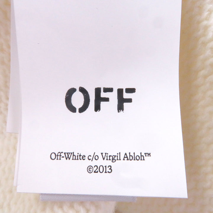 未使用品□OFF-WHITE オフホワイト 24AW OMHE198F24 SHARED LOGO KNIT CREWNECK ロゴニット セーター クリーム M 正規品 定価101200円