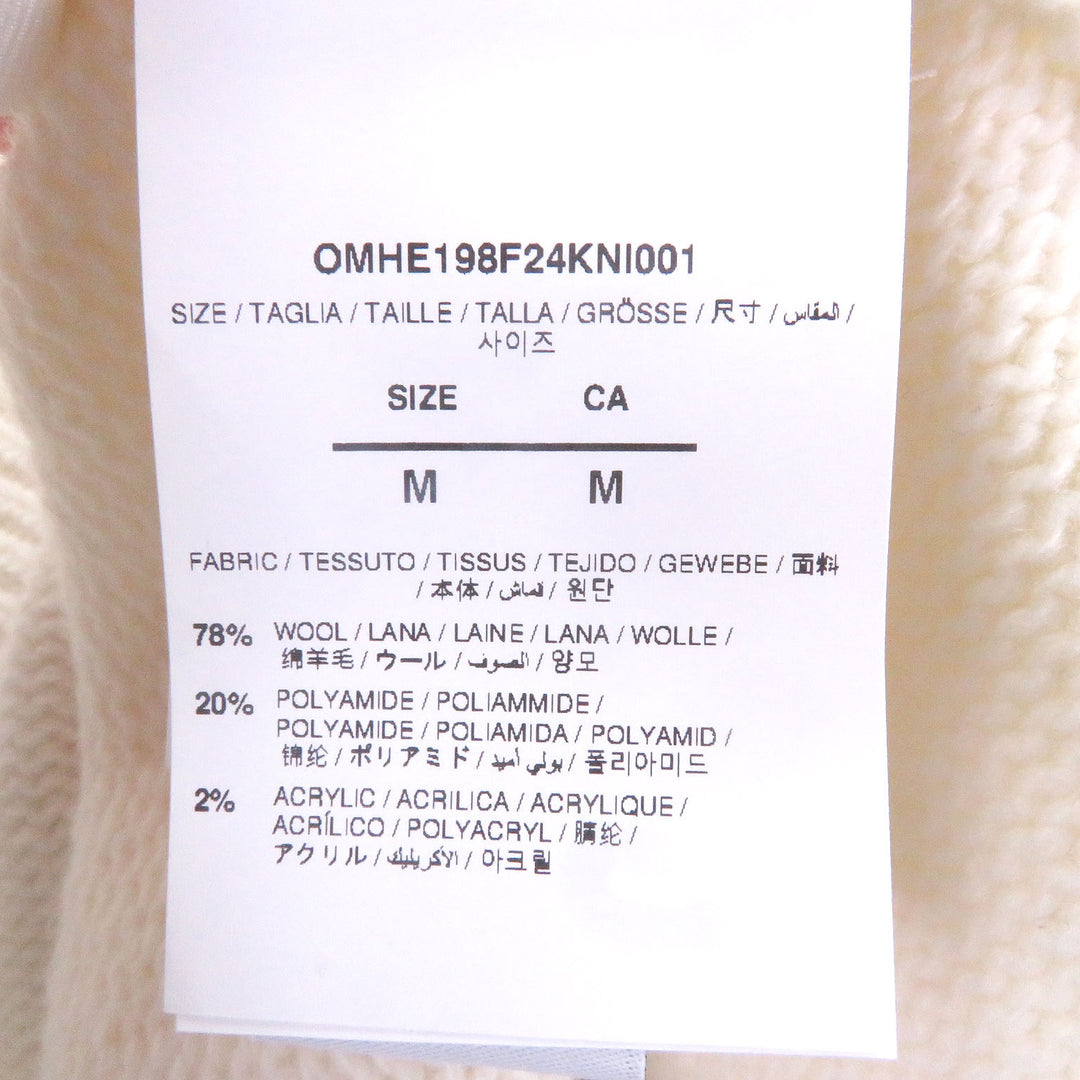未使用品□OFF-WHITE オフホワイト 24AW OMHE198F24 SHARED LOGO KNIT CREWNECK ロゴニット セーター クリーム M 正規品 定価101200円