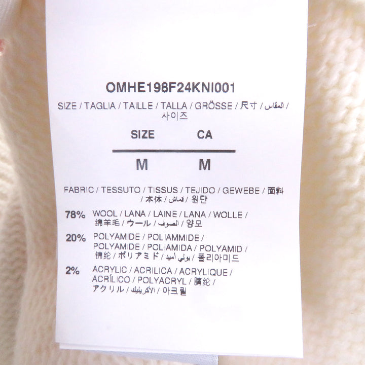 未使用品□OFF-WHITE オフホワイト 24AW OMHE198F24 SHARED LOGO KNIT CREWNECK ロゴニット セーター クリーム M 正規品 定価101200円