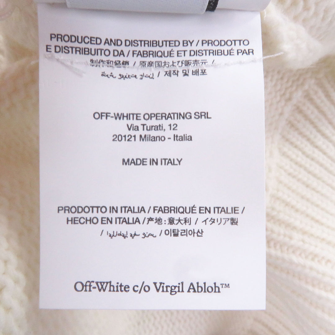 未使用品□OFF-WHITE オフホワイト 24AW OMHE198F24 SHARED LOGO KNIT CREWNECK ロゴニット セーター クリーム M 正規品 定価101200円