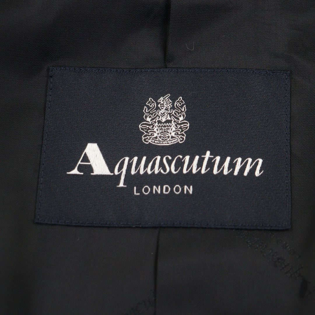 未使用品▼Aquascutum アクアスキュータム カシミヤ100% ロゴ入りボタン 比翼仕立て ステンカラーコート 日本サイズXS～S相当 正規品
