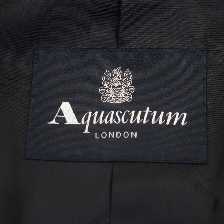 未使用品▼Aquascutum アクアスキュータム カシミヤ100% ロゴ入りボタン 比翼仕立て ステンカラーコート 日本サイズXS～S相当 正規品