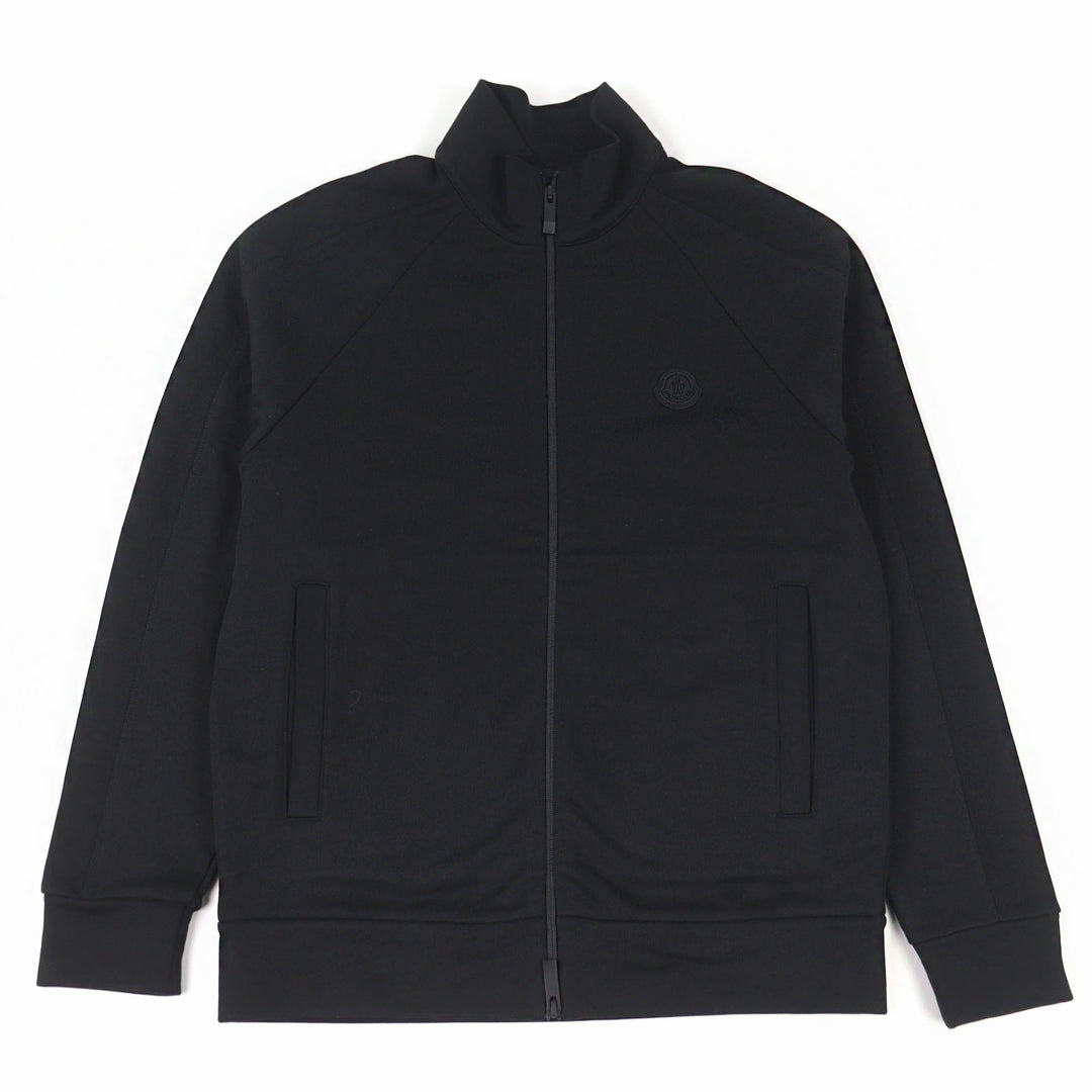 美品○MONCLER モンクレール 2024年製 ZIP UP CARDIGAN ロゴワッペン付き ダブルジップ トラックジャケット ブラック M 正規品 メンズ