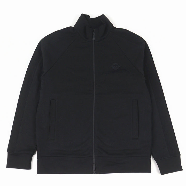 美品○MONCLER モンクレール 2024年製 ZIP UP CARDIGAN ロゴワッペン付き ダブルジップ トラックジャケット ブラック M 正規品 メンズ