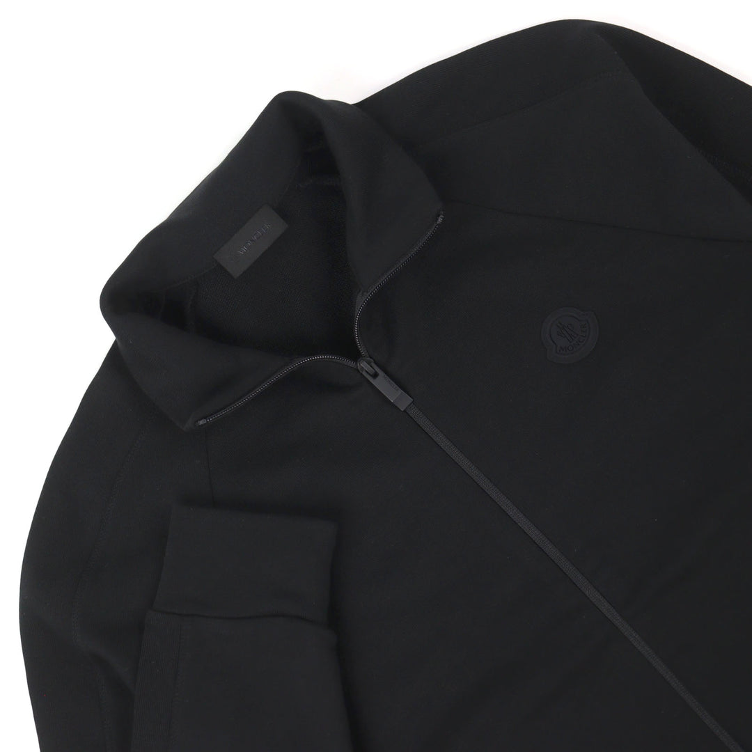 美品○MONCLER モンクレール 2024年製 ZIP UP CARDIGAN ロゴワッペン付き ダブルジップ トラックジャケット ブラック M 正規品 メンズ