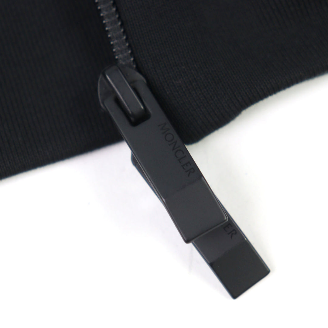 美品○MONCLER モンクレール 2024年製 ZIP UP CARDIGAN ロゴワッペン付き ダブルジップ トラックジャケット ブラック M 正規品 メンズ