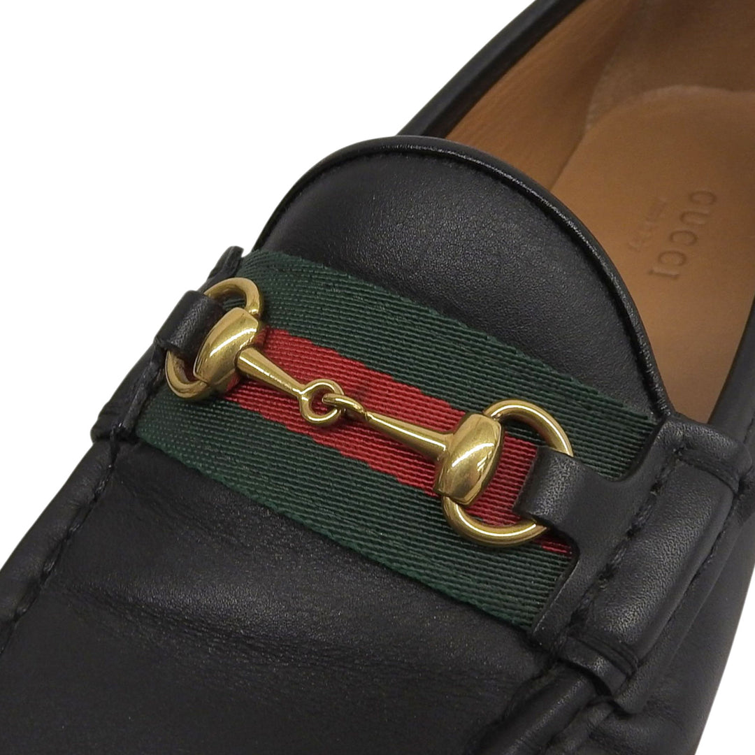 美品▲GUCCI グッチ 384874 シェリーライン ホースビット レザーシューズ ローファー ゴールド金具 36 保存袋付き イタリア製 レディース