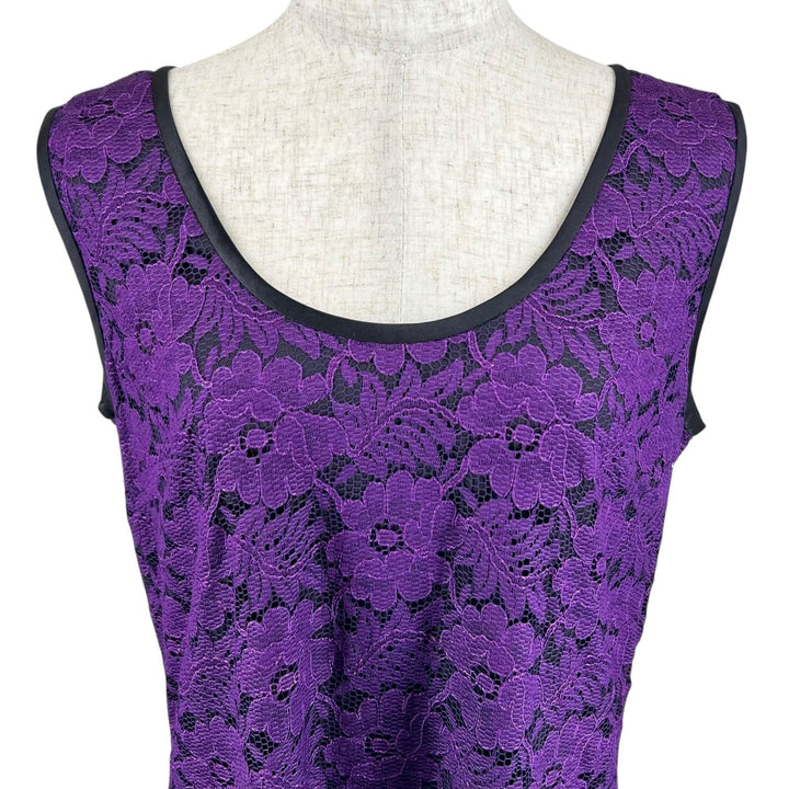 極美品▲DOLCE&amp;GABBANA ドルチェ＆ガッバーナ 花柄 総レース ワンピース パープル Lサイズ相当 イタリア製 正規品 レディース