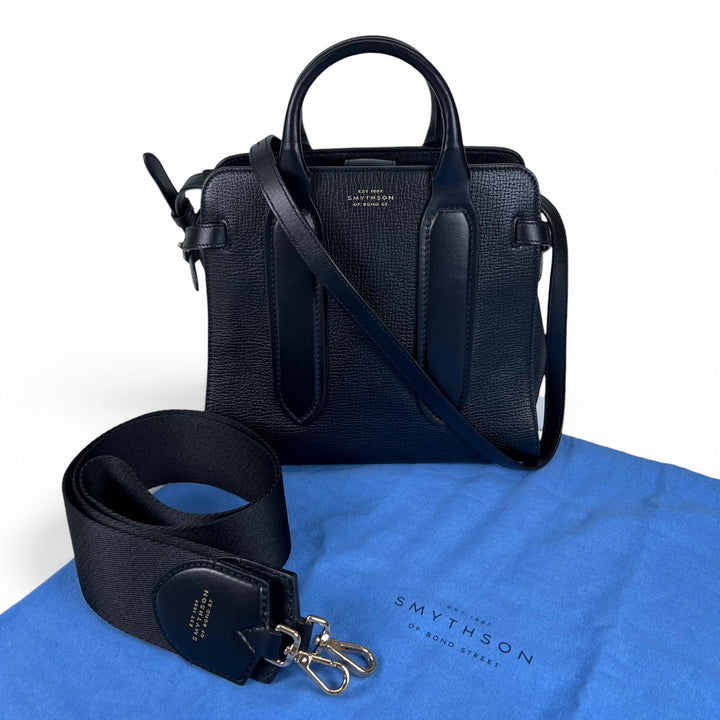 極美品▲SMYTHSON スマイソン 3WAY レザー ショルダーバッグ ハンドバッグ ブラック 保存袋付き イタリア製 レディース