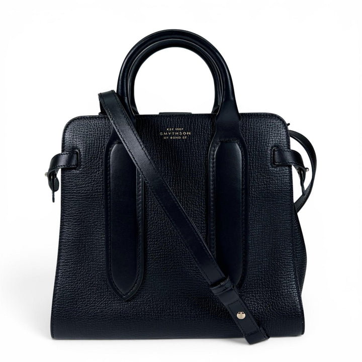 極美品▲SMYTHSON スマイソン 3WAY レザー ショルダーバッグ ハンドバッグ ブラック 保存袋付き イタリア製 レディース