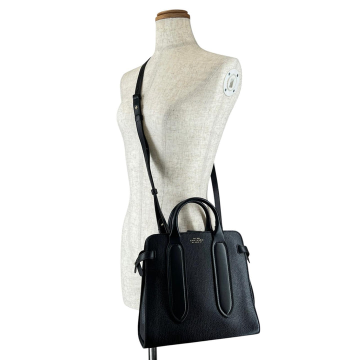 極美品▲SMYTHSON スマイソン 3WAY レザー ショルダーバッグ ハンドバッグ ブラック 保存袋付き イタリア製 レディース