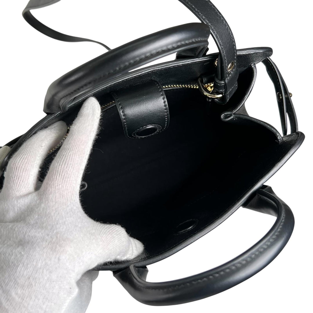 極美品▲SMYTHSON スマイソン 3WAY レザー ショルダーバッグ ハンドバッグ ブラック 保存袋付き イタリア製 レディース