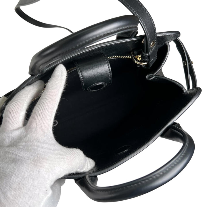 極美品▲SMYTHSON スマイソン 3WAY レザー ショルダーバッグ ハンドバッグ ブラック 保存袋付き イタリア製 レディース