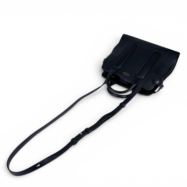 極美品▲SMYTHSON スマイソン 3WAY レザー ショルダーバッグ ハンドバッグ ブラック 保存袋付き イタリア製 レディース