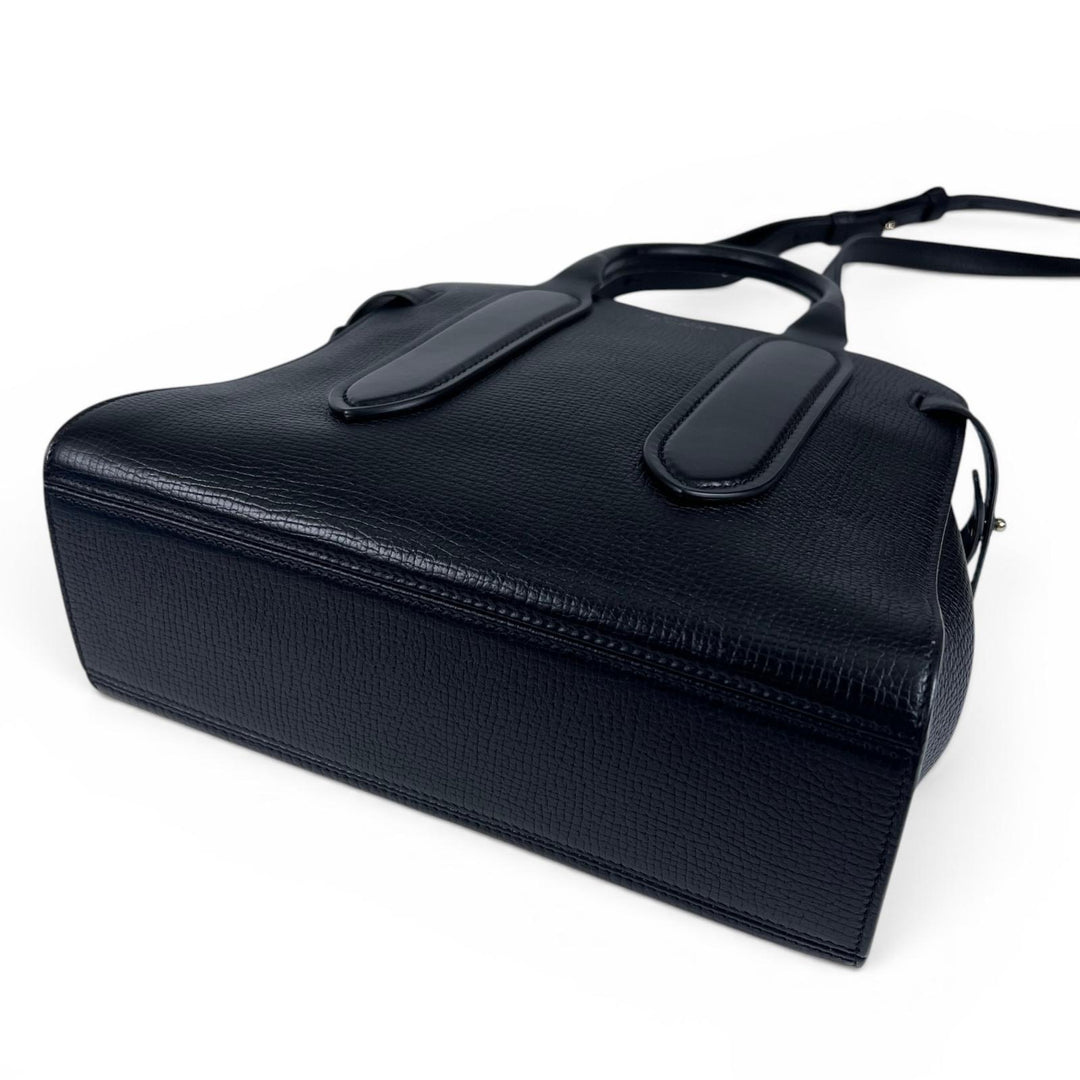 極美品▲SMYTHSON スマイソン 3WAY レザー ショルダーバッグ ハンドバッグ ブラック 保存袋付き イタリア製 レディース