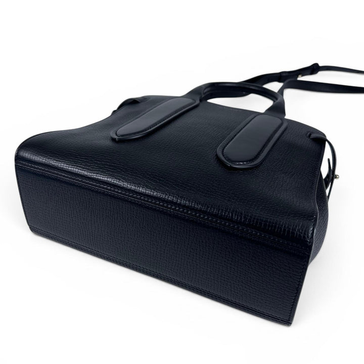 極美品▲SMYTHSON スマイソン 3WAY レザー ショルダーバッグ ハンドバッグ ブラック 保存袋付き イタリア製 レディース
