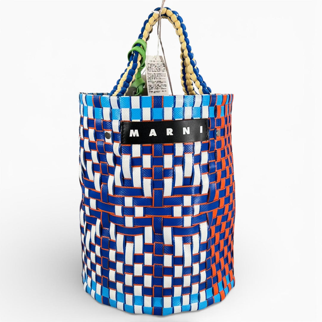 未使用品▲MARNI マルニ SHMH0013A1 レザー使い バスケットバッグ ハンドバッグ マルチカラー 正規品 レディース