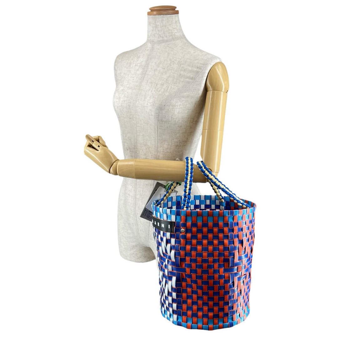 未使用品▲MARNI マルニ SHMH0013A1 レザー使い バスケットバッグ ハンドバッグ マルチカラー 正規品 レディース