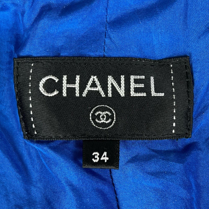 極美品▲CHANEL シャネル P70598 裏地シルク100% ココマーク ツイード フレアパンツ クロップドパンツ ブルー 34 フランス製 レディース