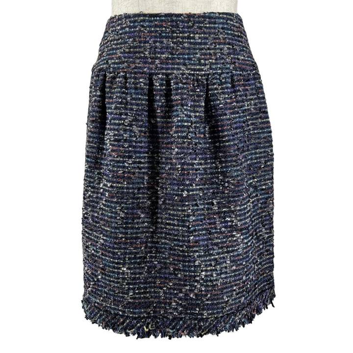 極美品▲CHANEL シャネル ヴィンテージ 05A P26317 ココマーク ツイードスカート マルチカラー 34 フランス製 レディース