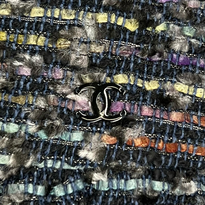 極美品▲CHANEL シャネル ヴィンテージ 05A P26317 ココマーク ツイードスカート マルチカラー 34 フランス製 レディース