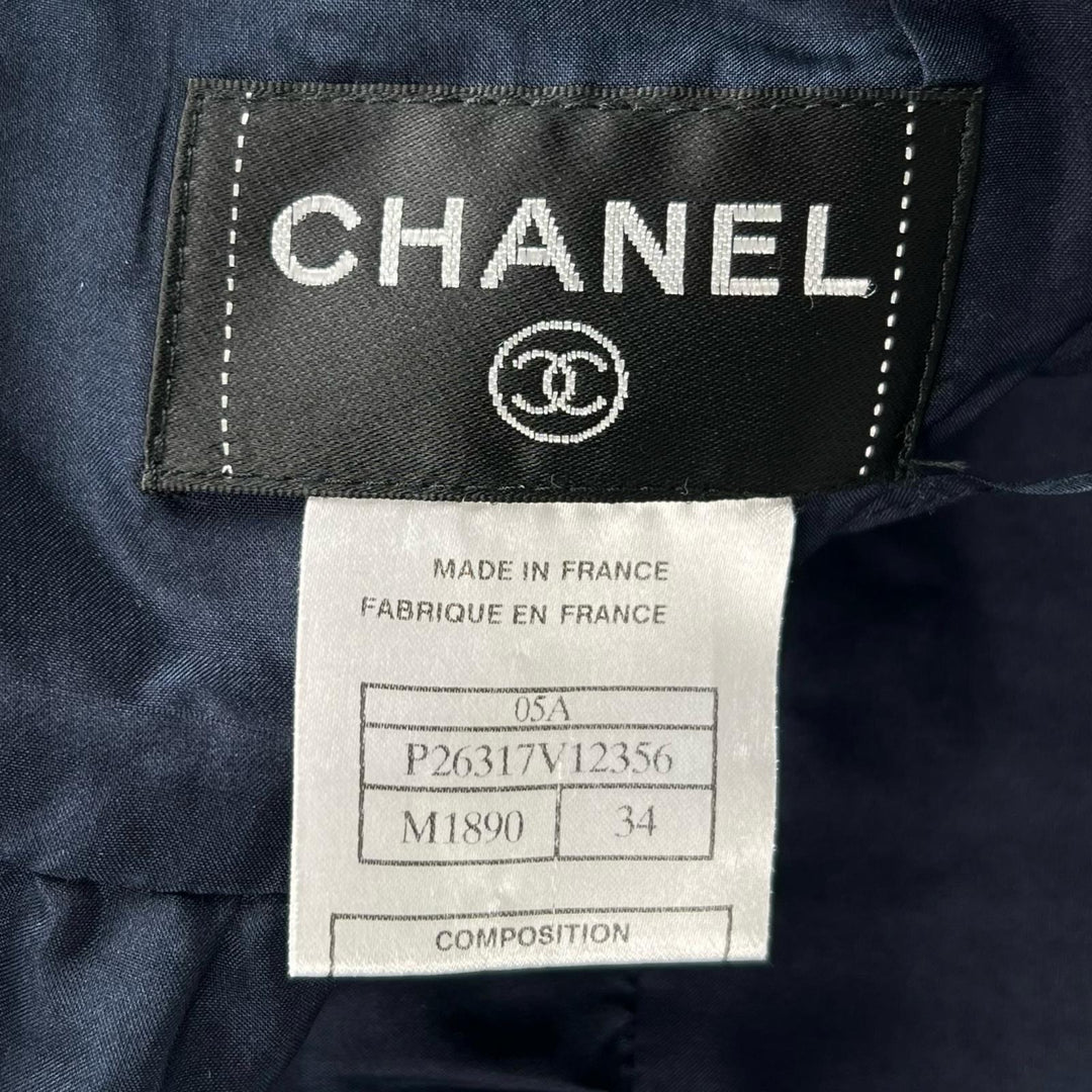 極美品▲CHANEL シャネル ヴィンテージ 05A P26317 ココマーク ツイードスカート マルチカラー 34 フランス製 レディース
