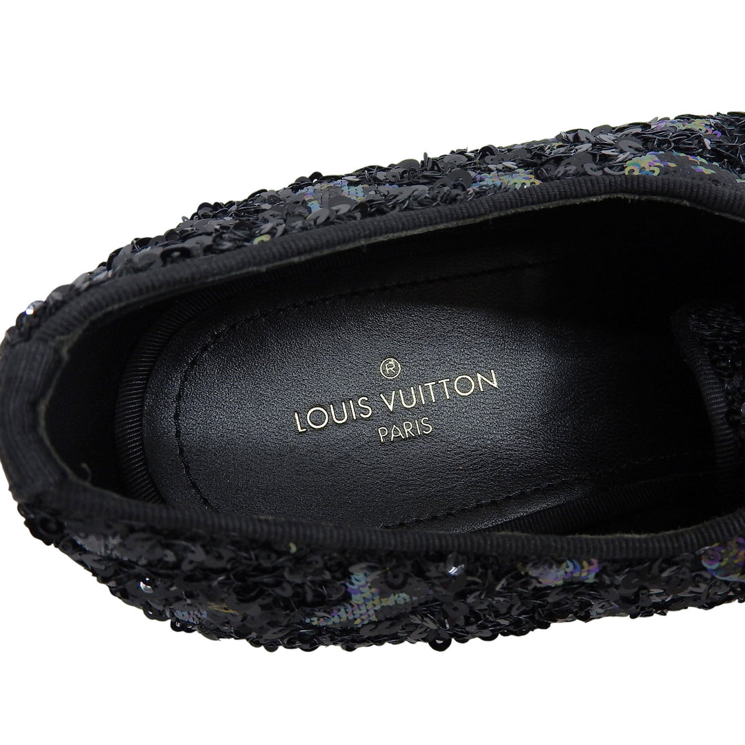 未使用品▲LOUIS VUITTON ルイヴィトン スパンコールモノグラム ホールカット ドレスシューズ ブラック 8 イタリア製 メンズ