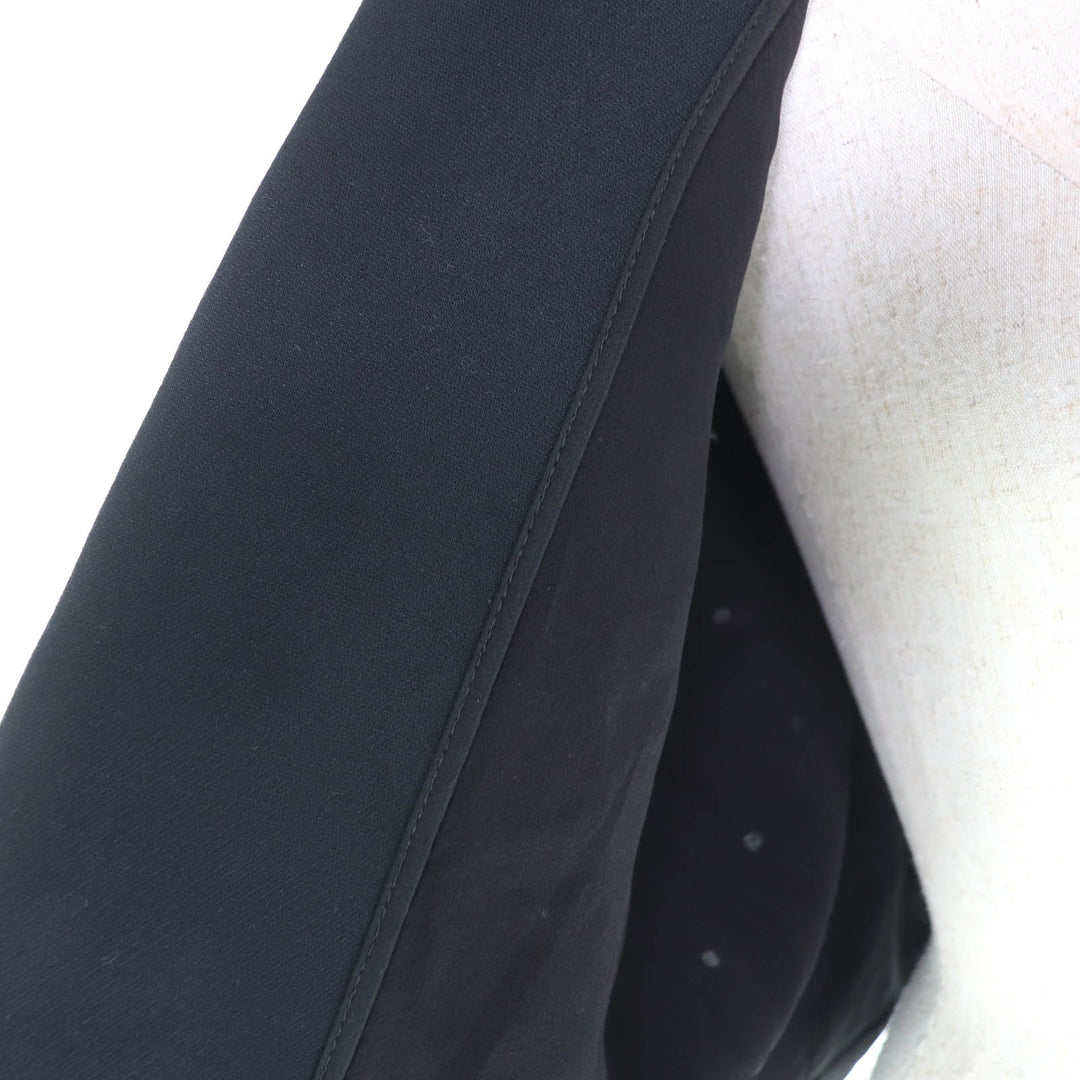 極美品★Christian Dior クリスチャンディオール 241V20X1162 ウール シルク混 ハトメデザイン ノーカラージャケット 44 伊製 正規品