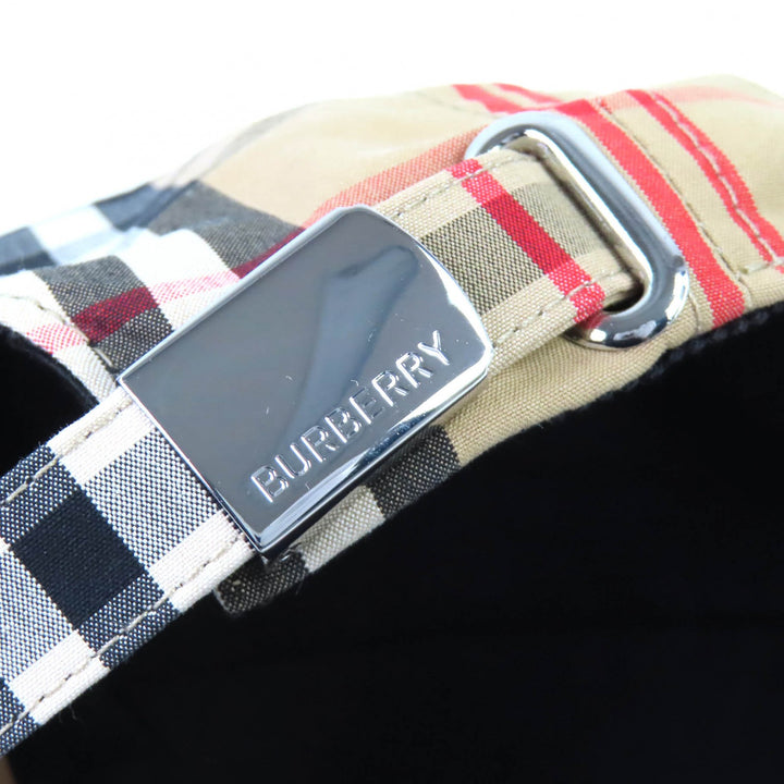未使用品△BURBERRY バーバリー 8068032 コットン100％ TBロゴ ノバチェック柄 ベースボールキャップ 帽子 ベージュ M イタリア製 正規品